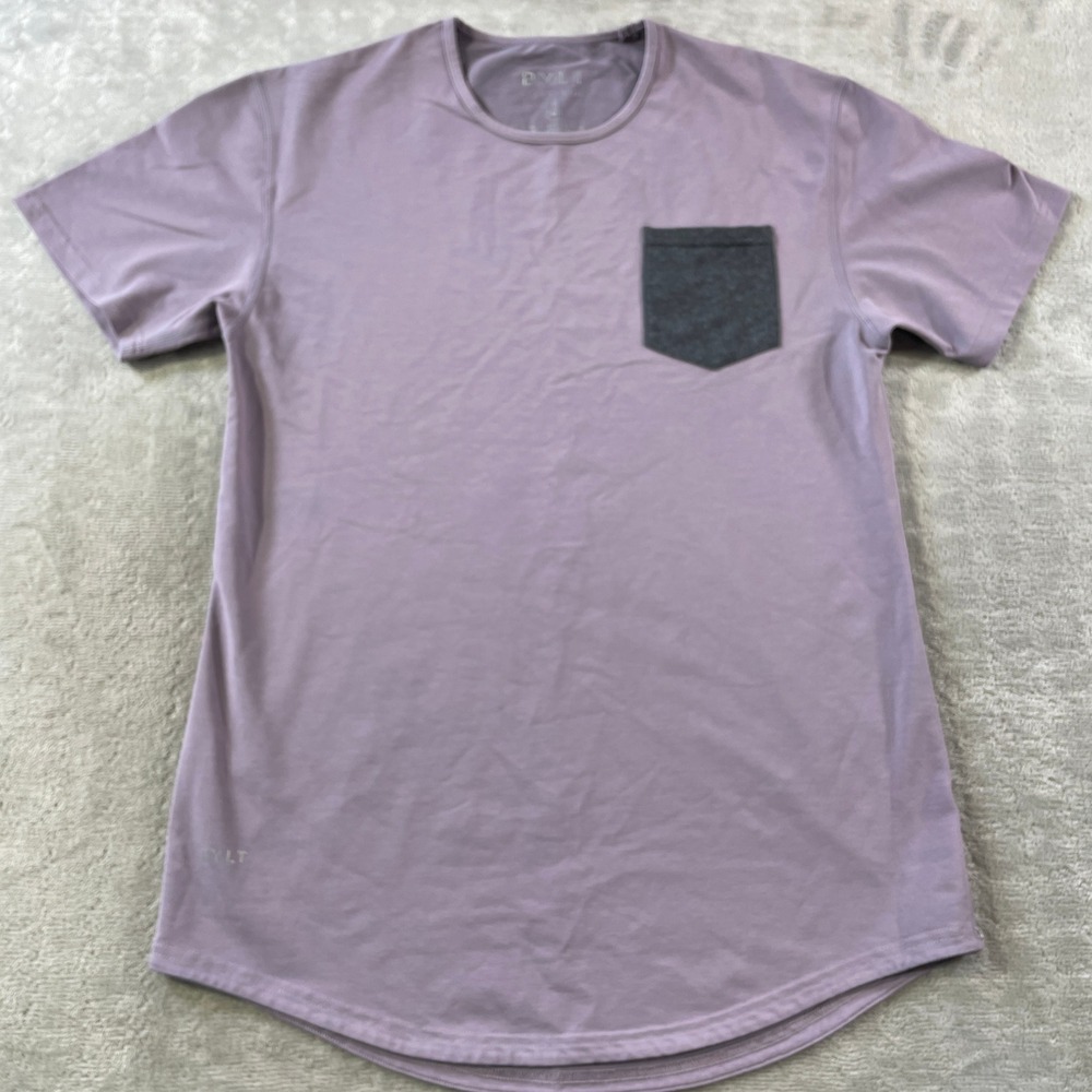 BYLT Basics Drop Cut Shirt‎ Mens Medium Purple Pocket Stretch Minimalist Preppy